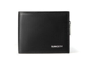 جا سکه ای مردانه کوچک زیپ دار سانی ستی SUNICETY S3011 men's leather wallet business RFID anti-theft