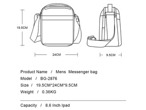 خرید کیف دوشی بنج BANGE BG-2876 Bag Shoulder