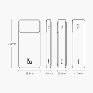 پاور بانک شارژ سریع 15 وات بیسوس  Baseus Bipow Digital Display 10000mAh Power Bank PPDML-I01