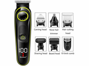 خرید ریش تراش و ماشین اصلاح موی سر و بدن حرفه‌ای شارژی کیمی Kemei KM-696 5 in 1 trimmer shaver