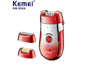 دستگاه موبر شارژی کیمی Kemei 3 in 1 USB Rechargeable Electric Hair Epilator KM-908A