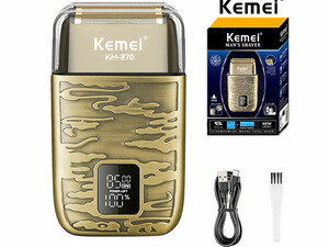 فروش ماشین اصلاح ضدآب شارژی حرفه‌ای دارای نمایشگر کیمی Kemei Mini Beard Shaver Km-870 Portable