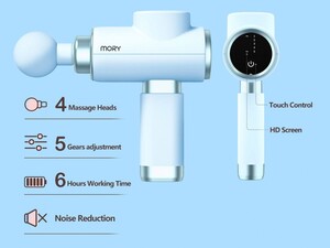 ماساژور تفنگی قابل حمل موری Mory mini massage gun percussion massage gun deep tissue vinbrating self massage