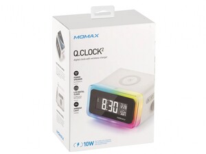 ساعت، اسپیکر و شارژر وایرلس مومکس MOMAX Q.Clock 2 Digital Clock with Wireless Charger QC2EUW