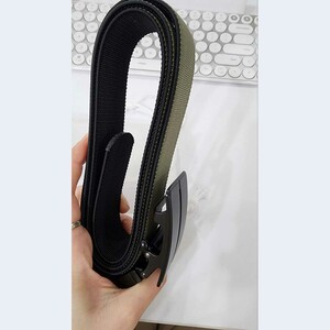 کمربند مردانه پارچه ای دو رو با قابلیت چرخش 360 درجه سگک