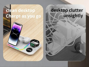 شارژر وایرلس و استند رومیزی 5 کاره A82 5-in-1 Wireless Charging Dock