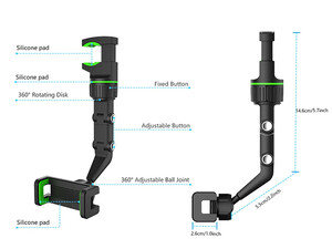 پایه نگهدارنده موبایل داخل خودرو  Universal Car Rearvie  Holder Cradle For Cell Phone