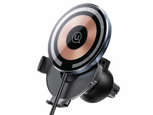 هولدر و شارژر بی سیم داخل خودرو 15 وات یوسامز Usams US-CD164 Transparent Magnetic Car Wireless Charger