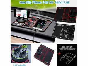 قیمت پد نگهدارنده موبایل ضدلغزش چهار کاره داخل خودرو باویس BAVISS Dashboard Mat Phone Holder with Aromatherapy Slot B-28
