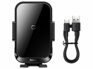 هولدر موبایل خودرو و شارژر وایرلس 15 وات بیسوس Baseus Halo Electric Wireless Charging Car Mount SUDD000001