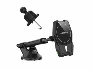 پایه نگهدارنده مگنتی فست شارژ داخل خودرو پورودو Porodo Magsafe Car Mount Wireless Fast Charge 15W