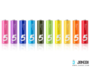 باتری قلمی رنگین کمانی شیائومی Xiaomi Rainbow Zi5 AA 1.5 V Battery Pack Of 10