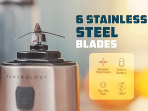 قیمت آبمیوه گیری قابل حمل 6 تیغ پاورولوژی Rechargeable Portable Juicer 126W P6BPJBK