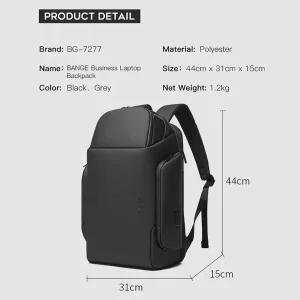 کوله پشتی ضد آب لپ تاپ 15.6 اینچ دارای پورت یو اس بی با قابلیت باز شدن 180 درجه BANGE BG-7277 Backpack Men Waterproof Travel Backpack