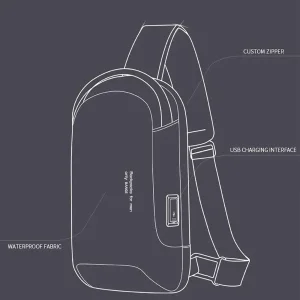 کوله تک بند ضد آب دارای USB3.0 بانگه BANGE BG-7221 Men Bag Casual Business Messenger Cloth Bag