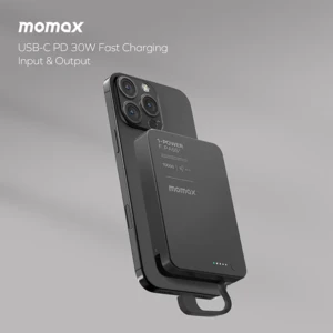 کیفیت پاور بانک 10000 تایپ‌سی 30 وات مومکس Momax IP158 با قابلیت اتصال مگنتی به گوشی