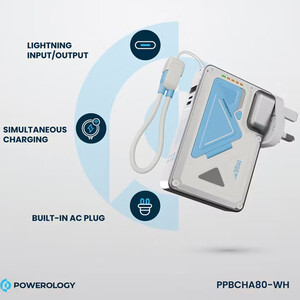 فروش شارژر همراه فست‌شارژ سفید پاورولوژی