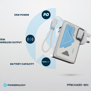 پاوربانک و شارژر دیواری  سفید پاورولوژی