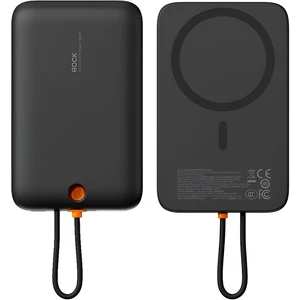 پاوربانک Type-C فست شارژ 22.5 وات 10000 با کابل تایپ‌سی راک RWC-8897 با قابلیت اتصال مگنتی به گوشی