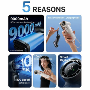 پنکه شارژی دستی شیانگو