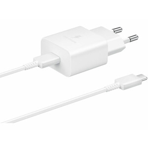 شارژر اصلی فست شارژ 15 وات سامسونگ همراه با کابل دو سر تایپ سی یک متری Samsung 15W Type-C With Type-C Cable
