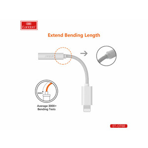 کابل تبدیل لایتنینگ به جک 3.5 میلی متر Earldom ET-OT68 Lightning cable to 3.5 mm AUX