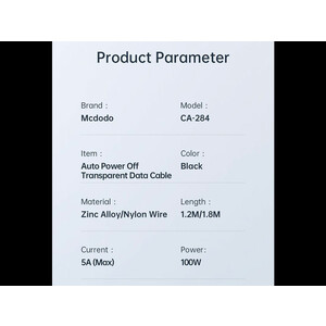 کابل سوپر فست شارژ و انتقال داده تایپ سی به تایپ سی 100 وات 1.2 متری مک دودو Macdodo CA-284 Type-C to Type-C Data Cable