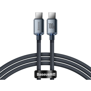 کابل سوپر فست شارژ دوسر تایپ‌سی 1.2 متری 100 وات بیسوس Baseus Type C to Type C fast charging cable 100W CAJY000601