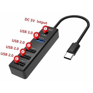 هاب تایپ سی 4 پورت ارلدام Earldom ET-HUB08 USB-C Hub