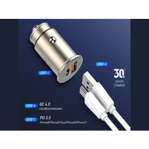 شارژر فندکی فست  شارژ ماشین تایپ سی 30 وات الدنیو