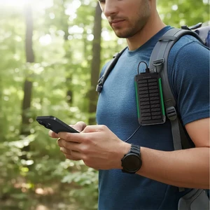 پاوربانک خورشیدی گرین لاین مدل GNSOLTX10PBK ظرفیت 10000mAh با بند آویز