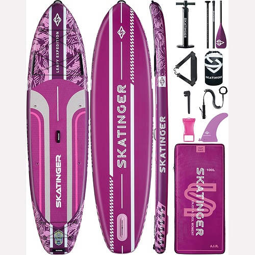 پدل برد مدل Leafy Expedition صورتی  برند SKATINGER