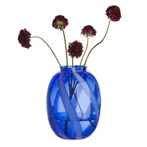 گلدان کریستال آبی