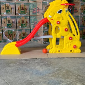 سرسره کودک مدل سنجاب با حلقه بسکتبال و توپ (*تولید جدید با کفی شفاف)