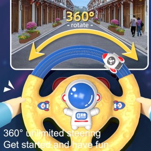 فرمان اسباب بازی رانندگی موزیکال قابل چرخش 360 درجه با نور