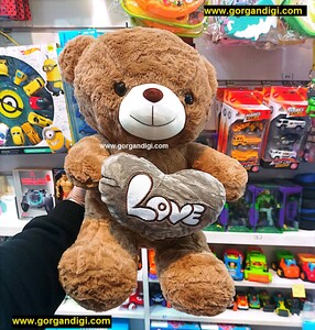 عروسک پولیشی خرس LOVE  ارتفاع 40 سانتی