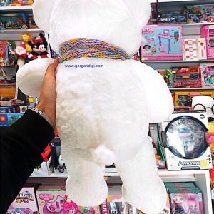 عروسک پولیشی خرس سفید ارتفاع 60 سانت
