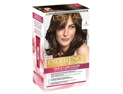 کیت رنگ مو لورال مدل Excellence شماره 4 قهوه ای متوسط