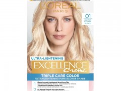 کیت رنگ مو لورال مدل Excellence شماره 01 بلوند پلاتینی