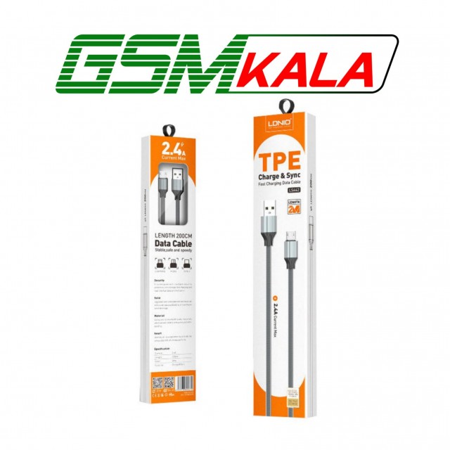 کابل فست شارژ میکرو یو اس بی LDNIO LS442 2.4A 2M