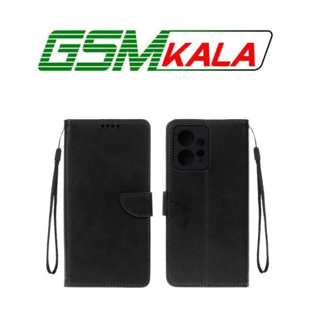 کیف چرمی موبایل مگنتی محافظ لنزدار Xiaomi Redmi Note 12 4G - مشکی
