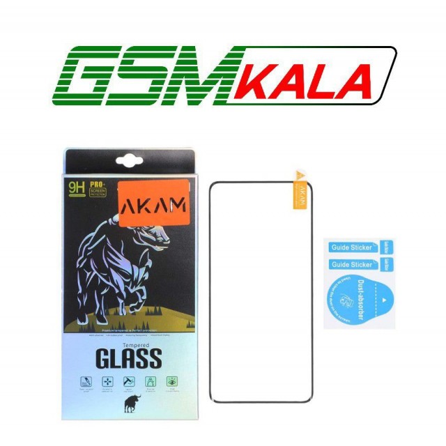 گلس شیشه ای خم فول چسب Full Cover AKAM درجه یک - Xiaomi Redmi Note 14 Pro 4G به همراه کاردک