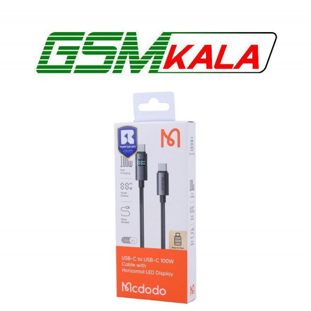 کابل دو سر تایپ سی فست شارژ 100 وات مک دودو CA-561 طول 1.2 متر