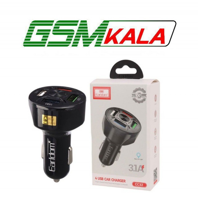 شارژر فندکی فست شارژ Earldom ES-CC32 3.1A PD 18W