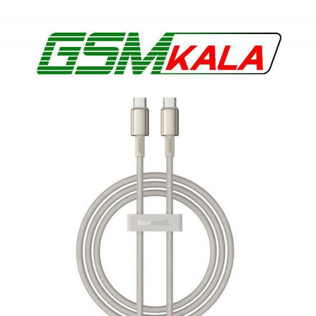 کابل دو سر تایپ سی فست شارژ 100 وات باسئوس Tungsten Gold p10319800 طول 1 متر