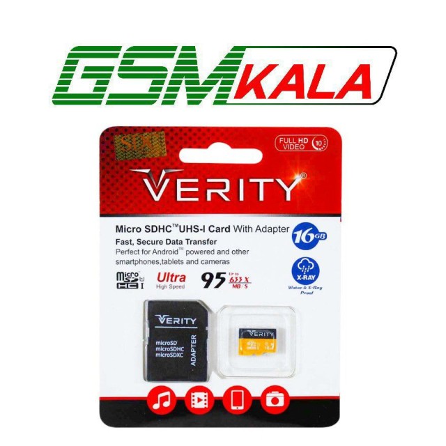 رم میکرو 16 گیگ وریتی Verity Micro U1 95MB/s + خشاب