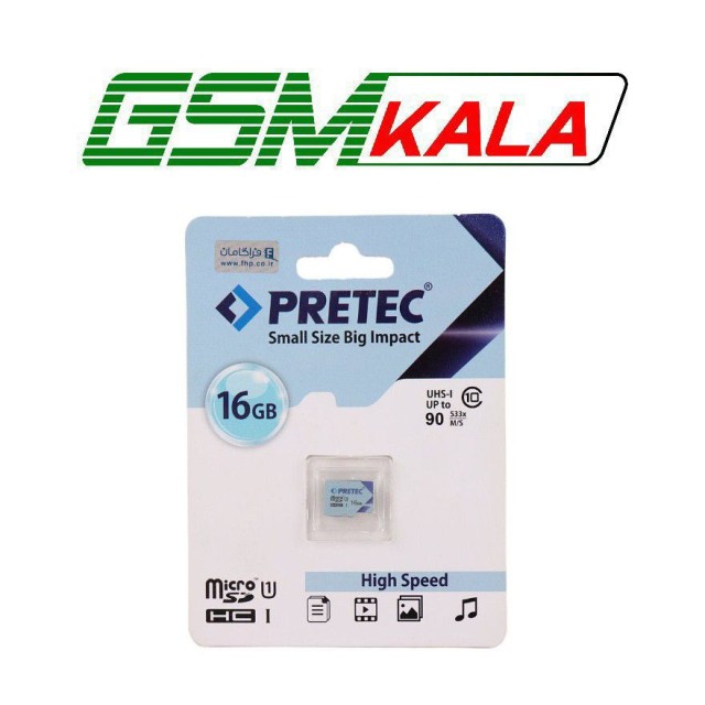 رم میکرو 16 گیگ پرتک Pretec 533X U1 C10 90MB/s