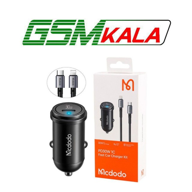 شارژر فندکی 30 وات مک دودو CC-7492 + کابل تبدیل تایپ سی