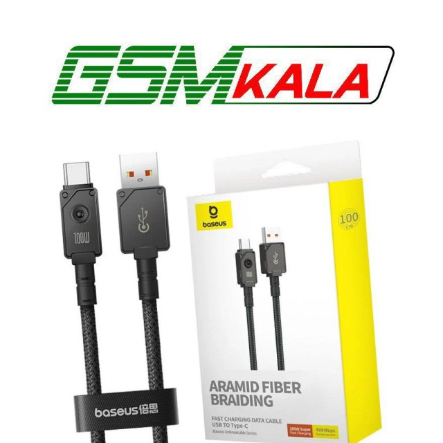 کابل تایپ سی فست شارژ 100 وات باسئوس Unbreakable Series P10355801111-00 طول 1 متر