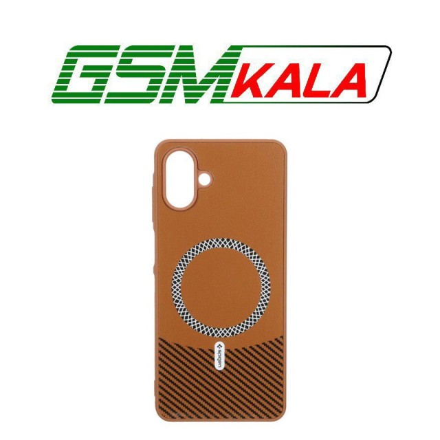 قاب Spigen طرح مگ سیف هاشور دار Samsung Galaxy A07 - قهوه ای